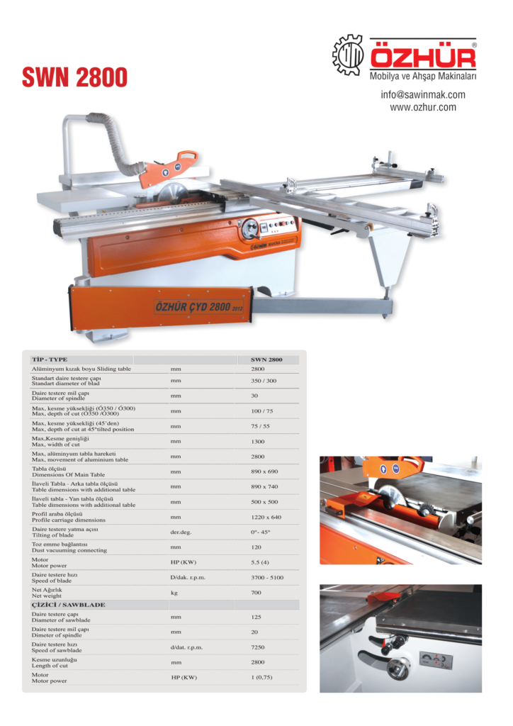 Özhür Makine 2800 Çizicili Yatar Daire Makinası