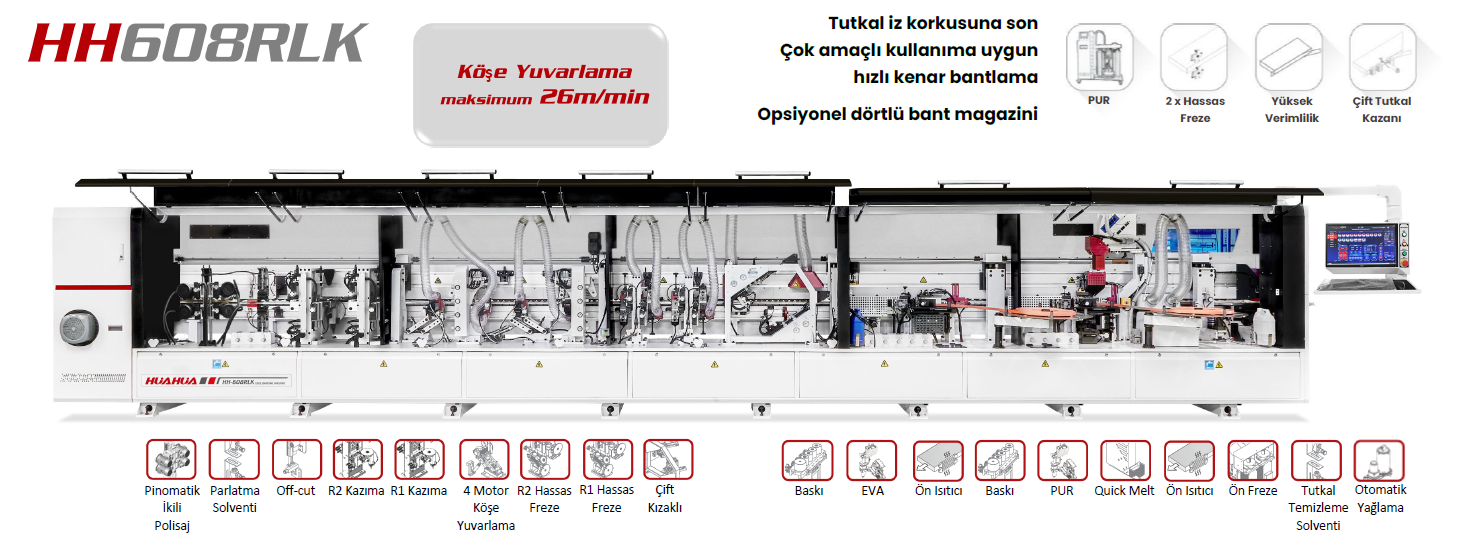HuaHua HH 608 RLK Kenar Bantlama Makinesi