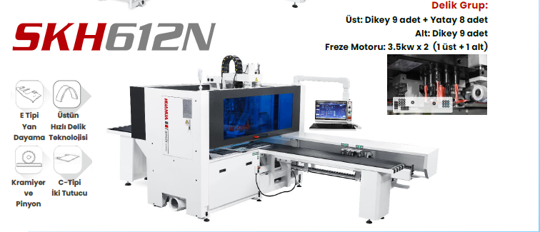 HuaHua SKH 612N 6 Taraf İşleme Cnc Delik Makinesi
