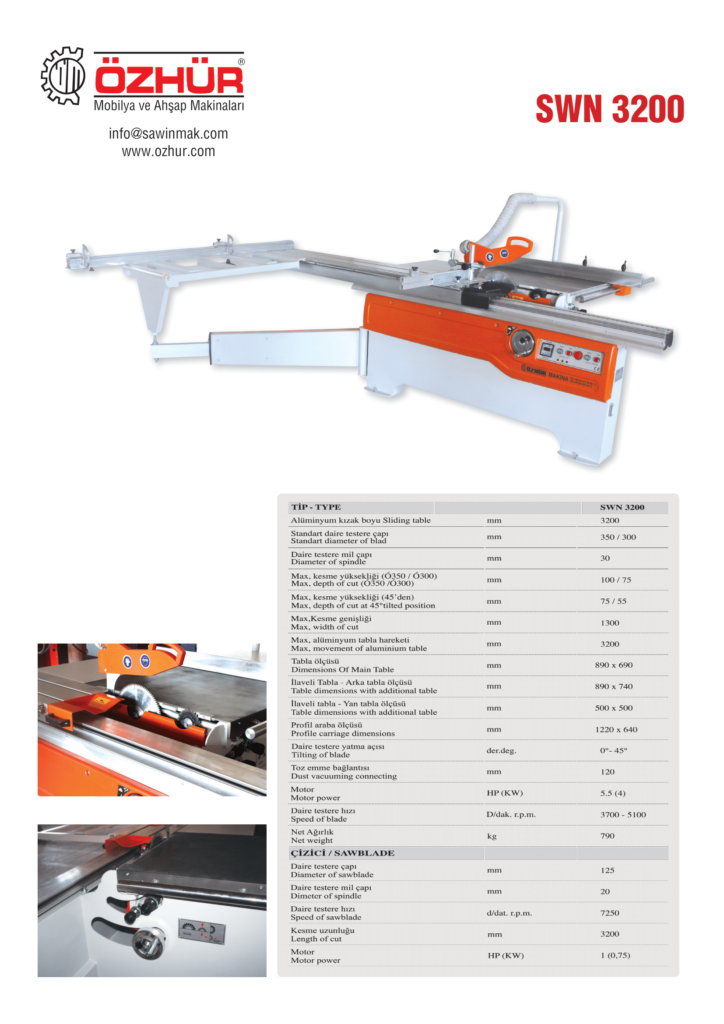Özhür Makine 3200 Çizicili Yatar Daire Makinası