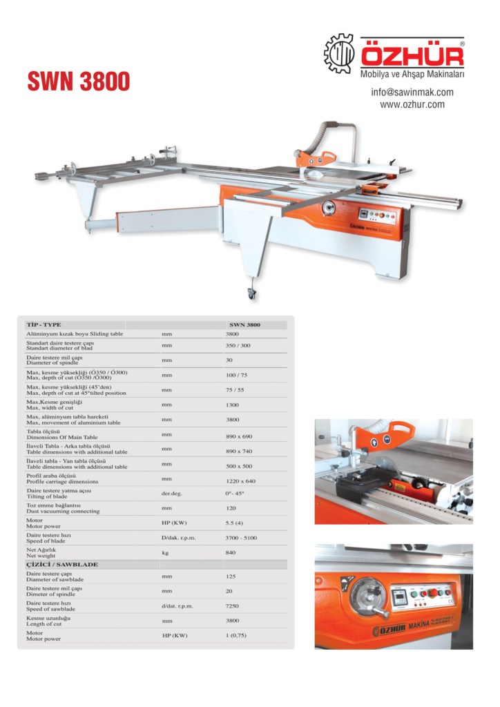 Özhür Makine 3800 Çizicili Yatar Daire Makinası